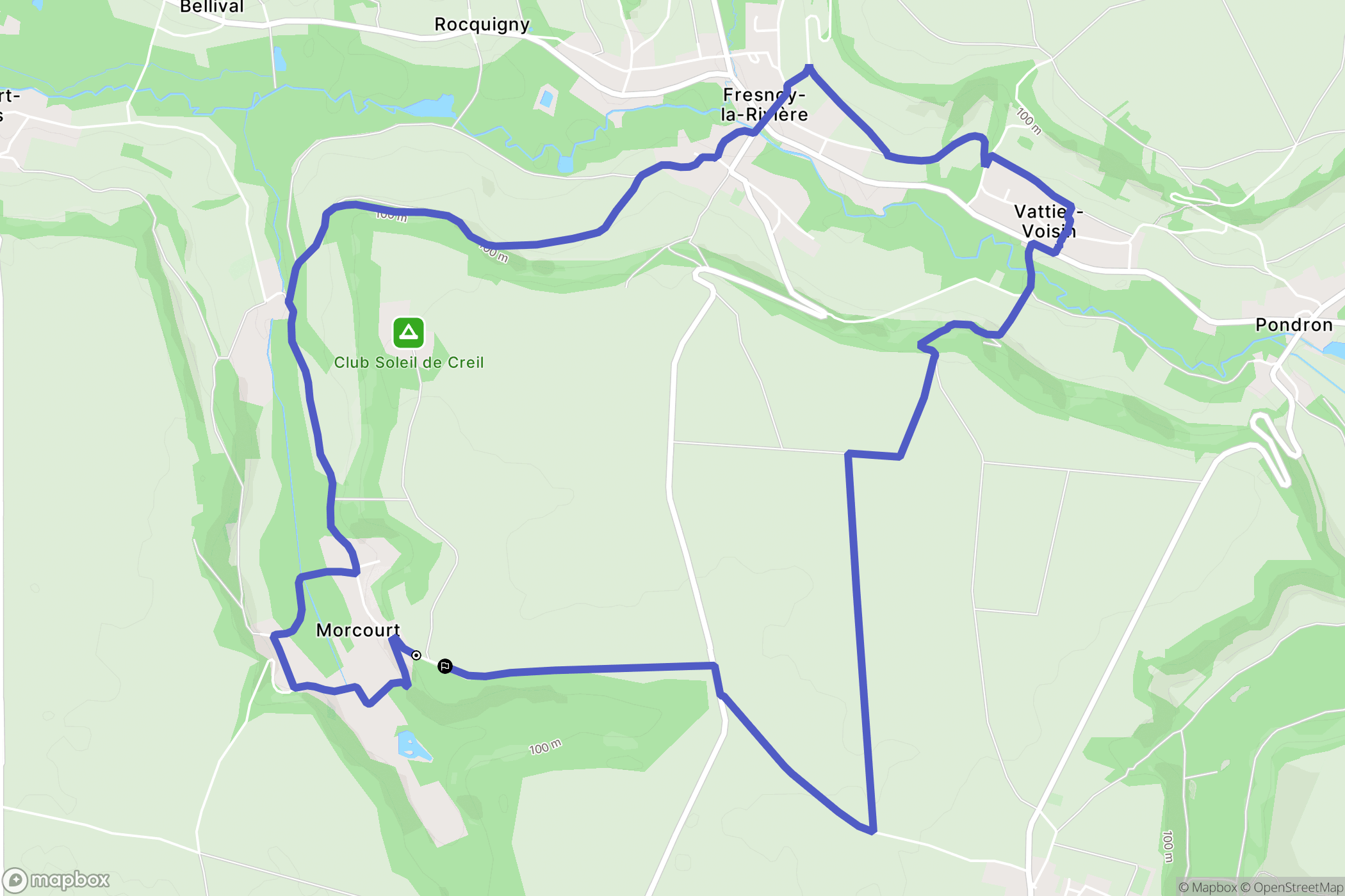 Feigneux : carte du parcours de randonnée - France