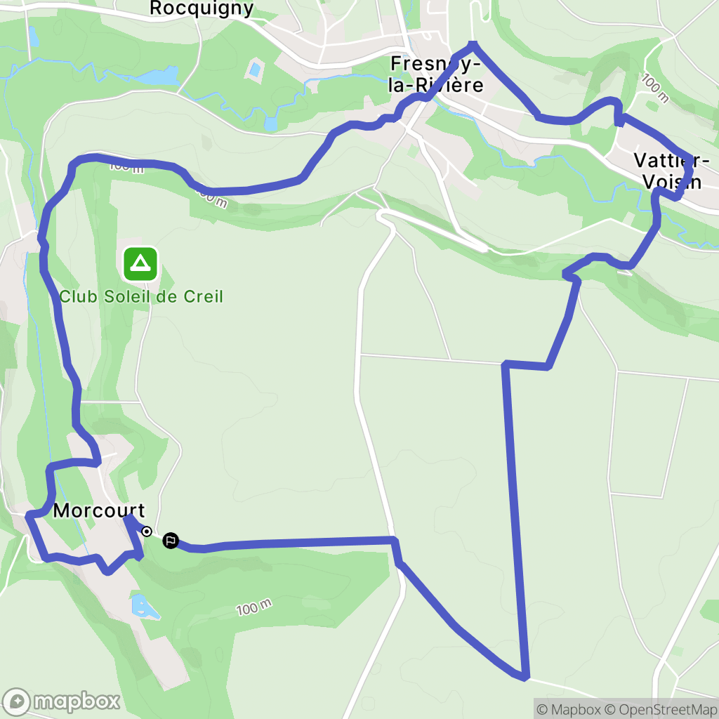 Feigneux : carte du parcours de randonnée - France