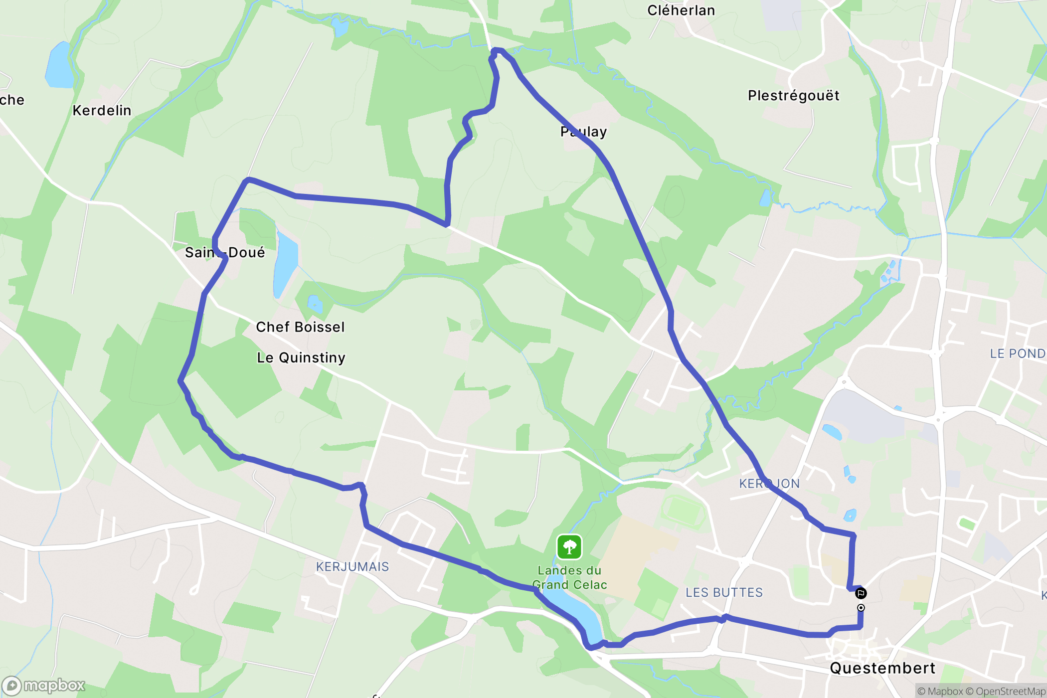 Questembert : carte du parcours de randonnée - France
