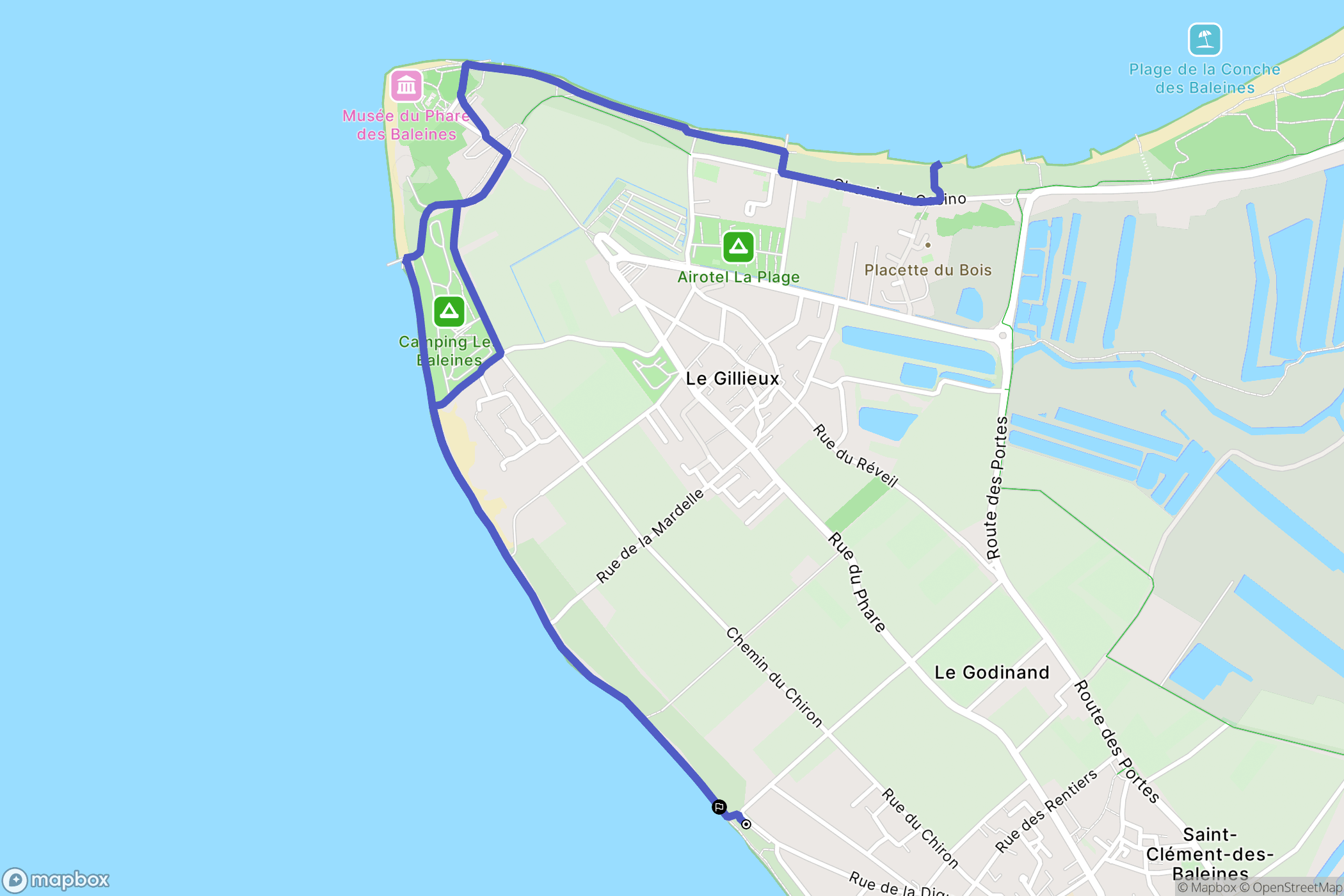 Saint-Clément-des-Baleines : carte du parcours de randonnée - France