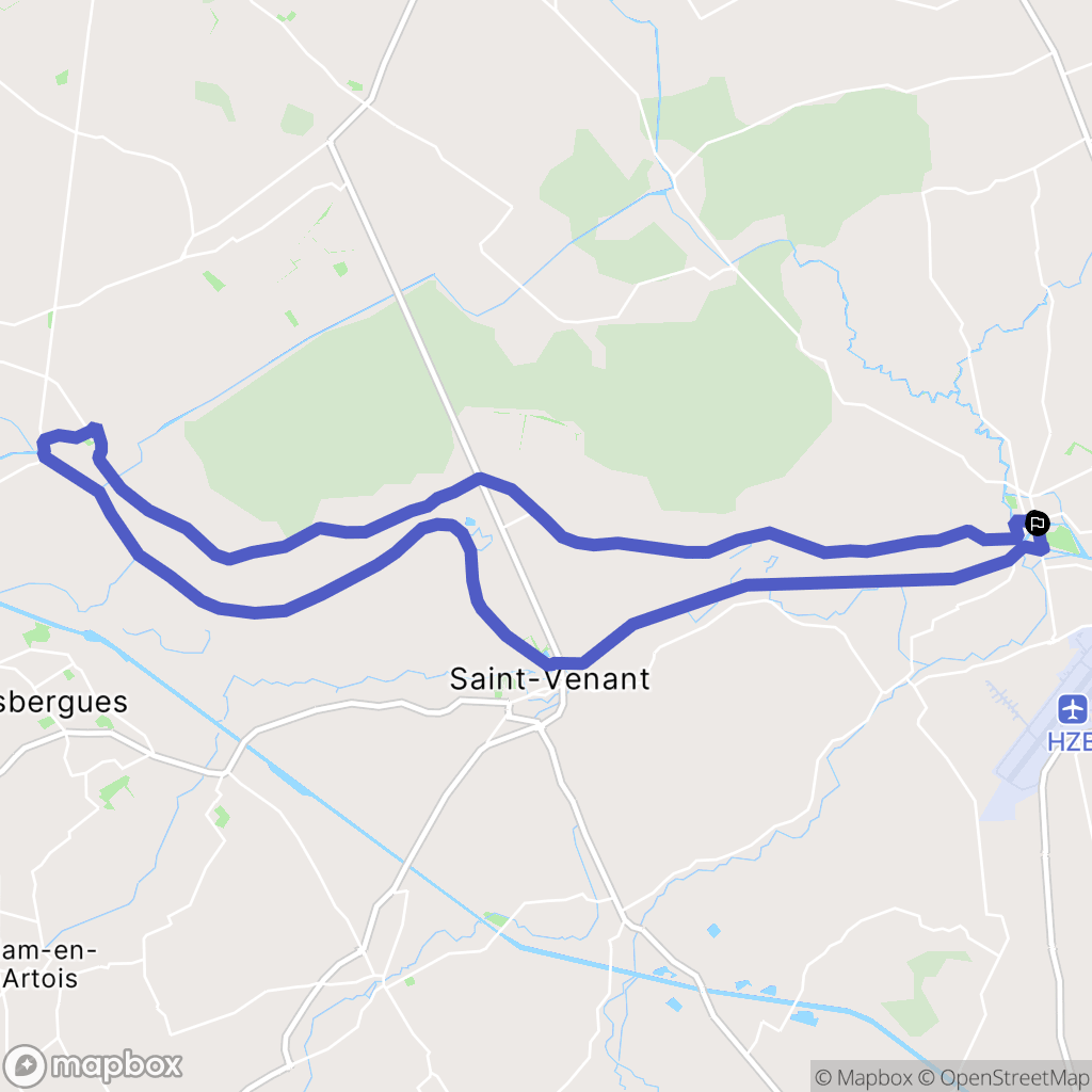 Merville : carte du parcours de randonnée - France
