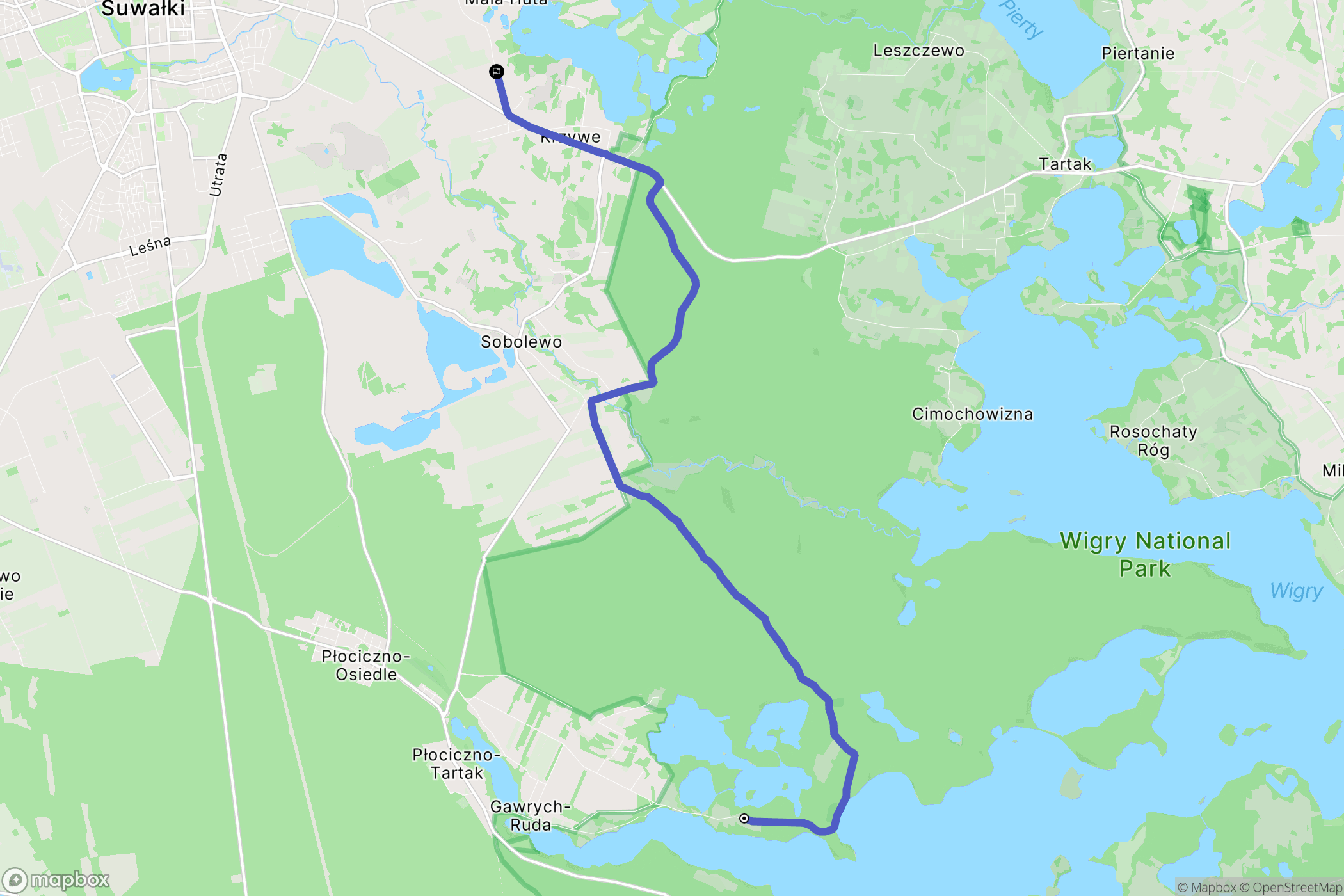 Gawrych Ruda: mapa trasy - Poland