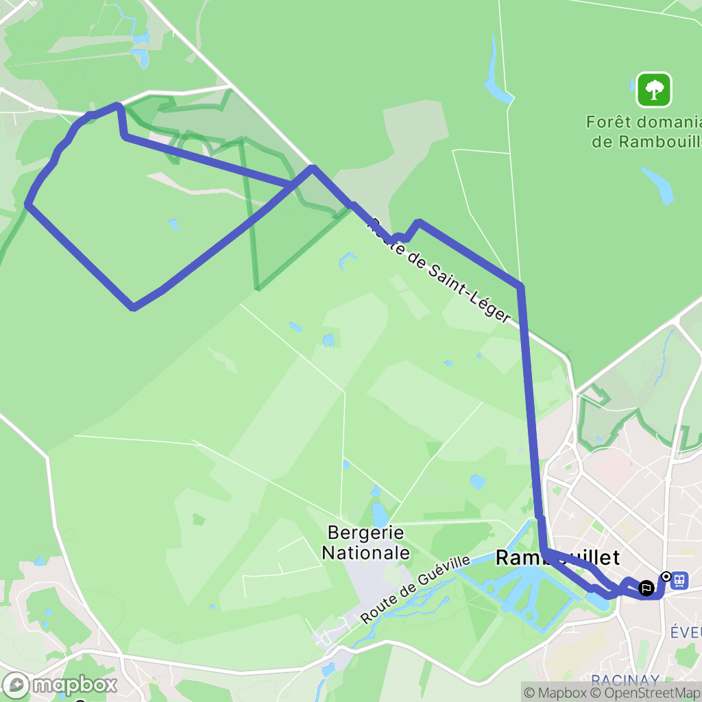 Rambouillet : carte du parcours de randonnée - France