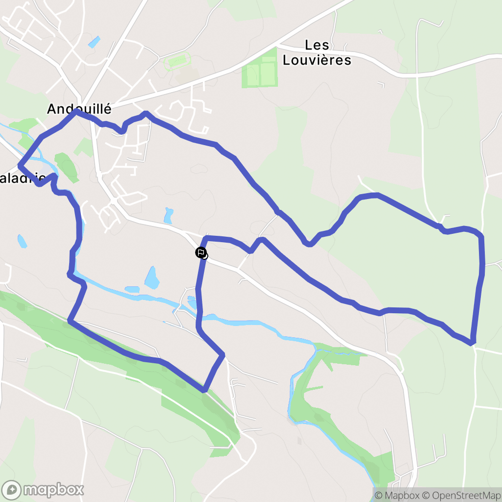 Andouillé : carte du parcours de randonnée - France
