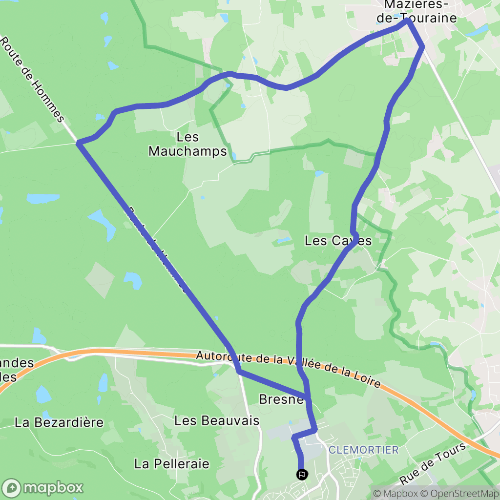 Langeais : carte du parcours de randonnée - France