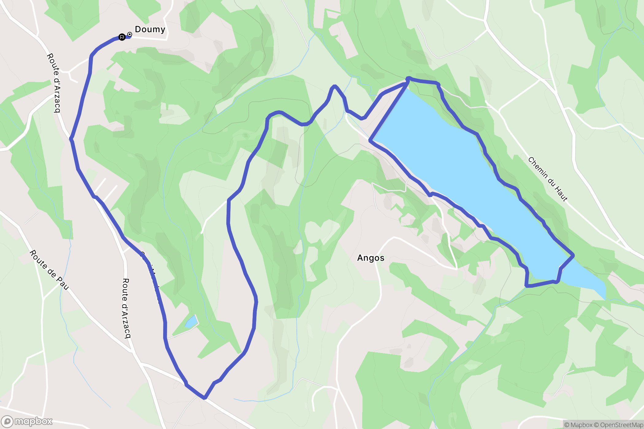 Doumy : carte du parcours de randonnée - France