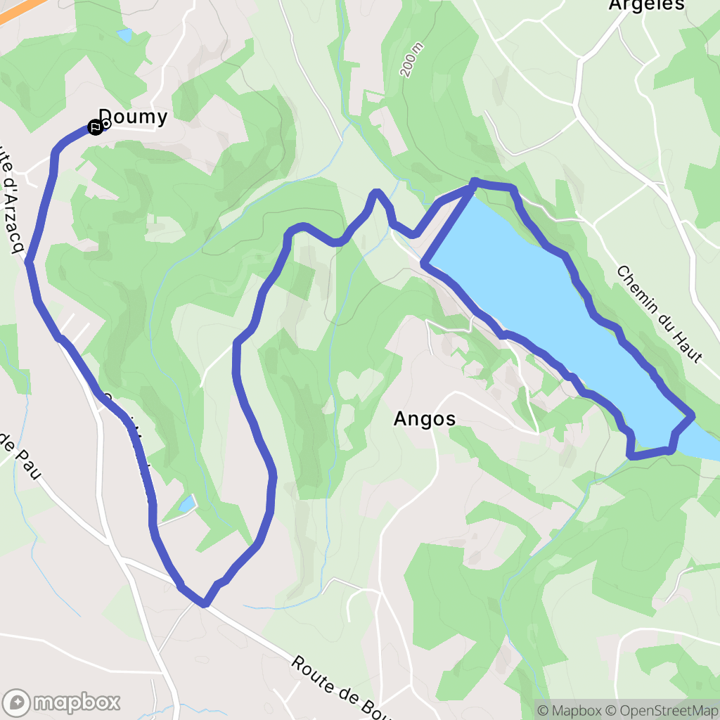 Doumy : carte du parcours de randonnée - France