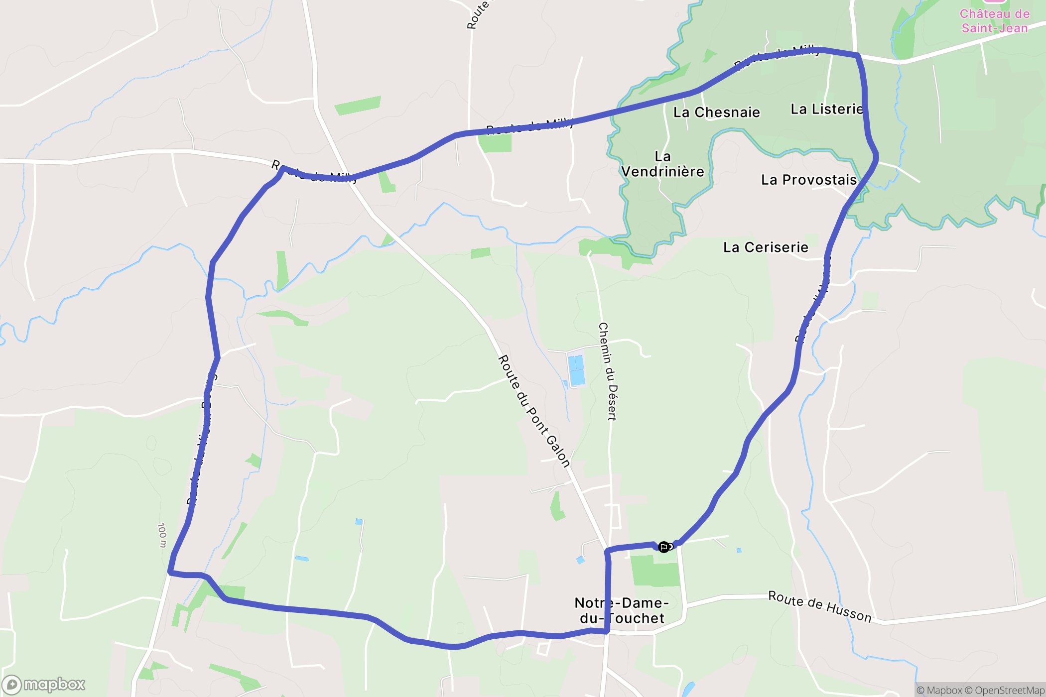 Mortain-Bocage : carte du parcours de randonnée - France
