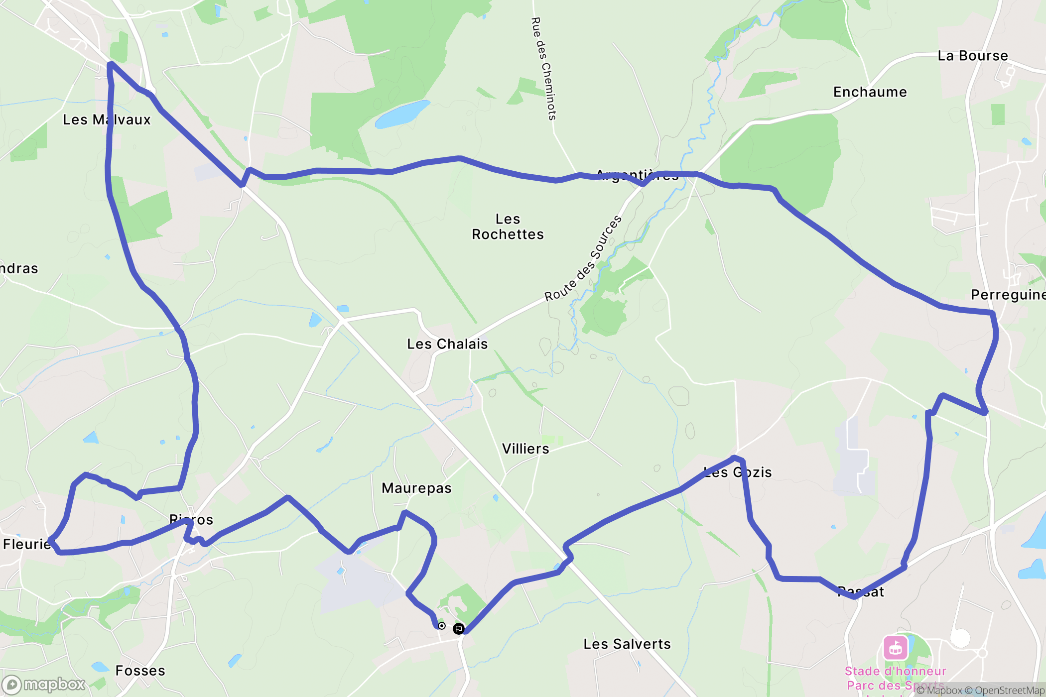 Domérat : carte du parcours de randonnée - France
