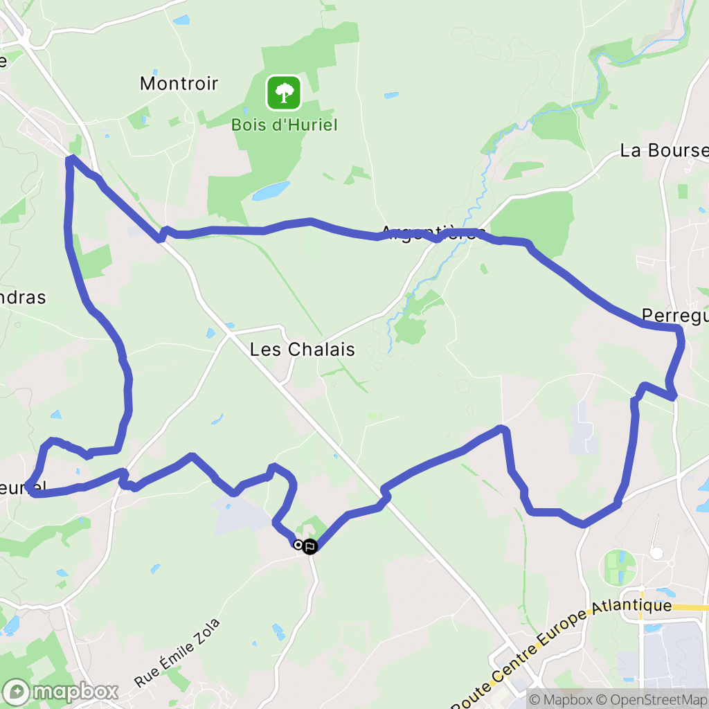 Domérat : carte du parcours de randonnée - France