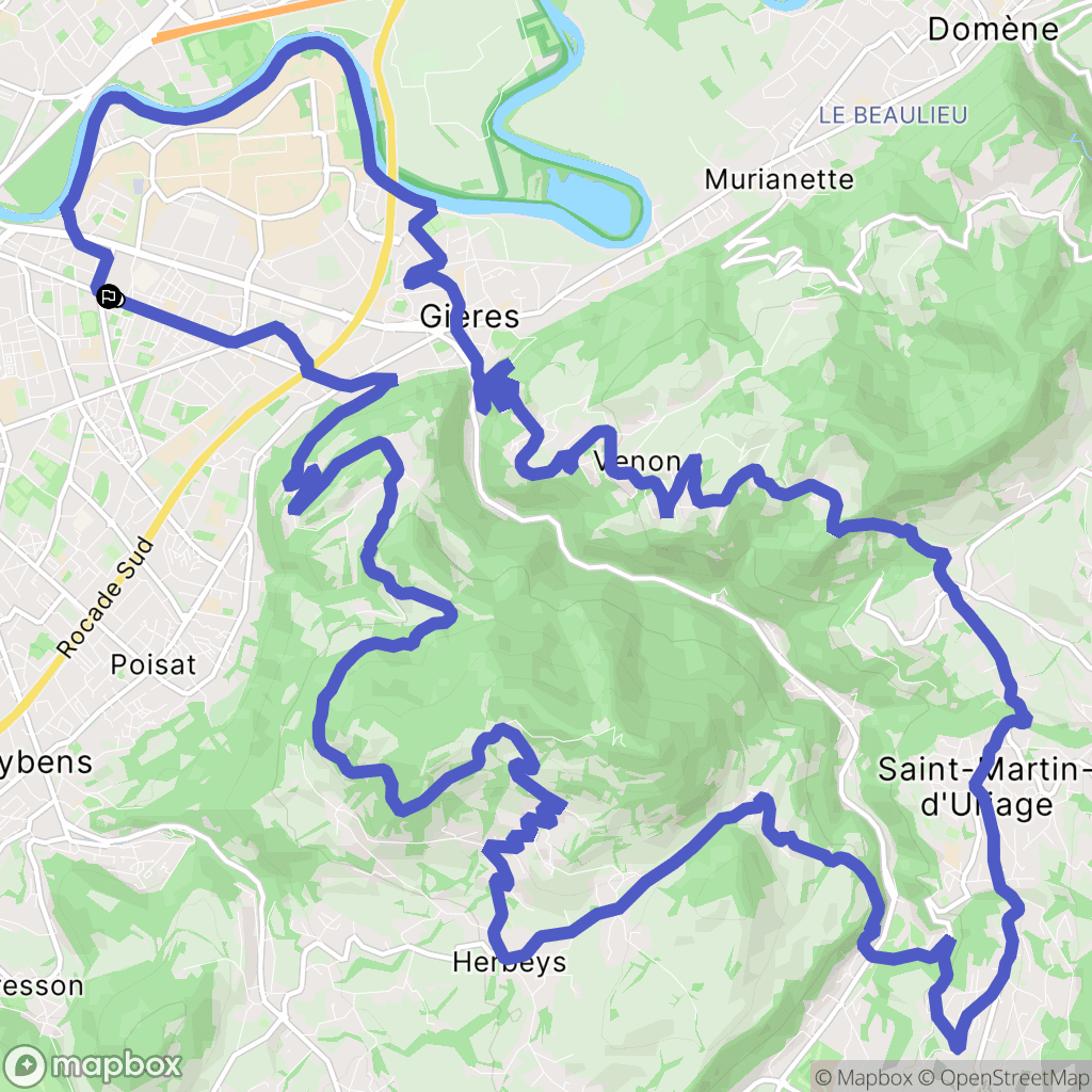 Saint-Martin-d'Hères : carte du parcours de randonnée - France