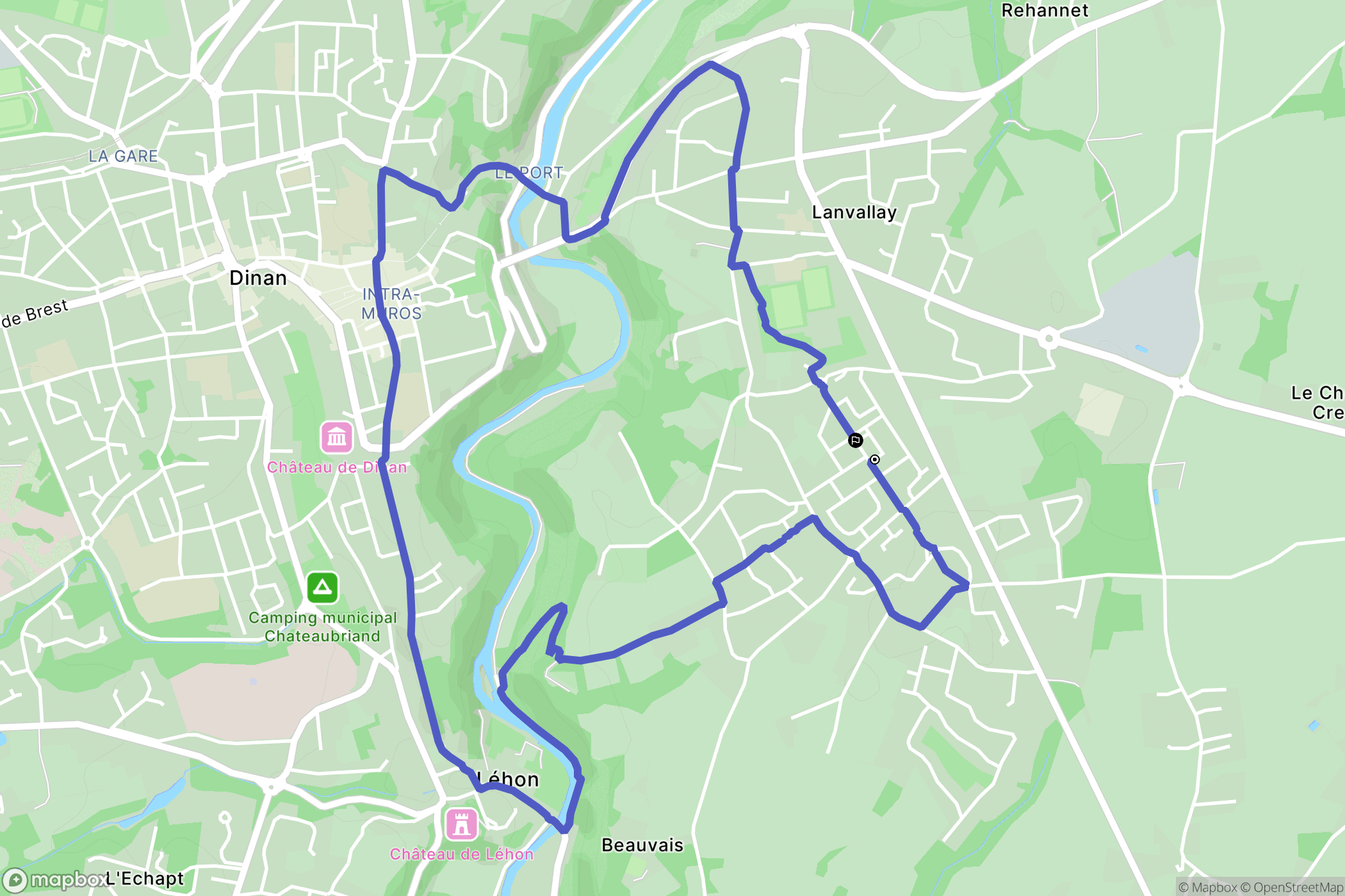 Lanvallay : carte du parcours de randonnée - France