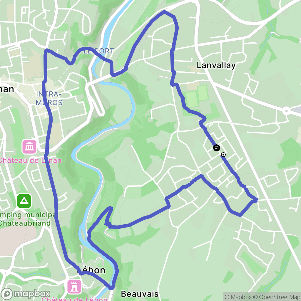 Lanvallay : carte du parcours de randonnée - France