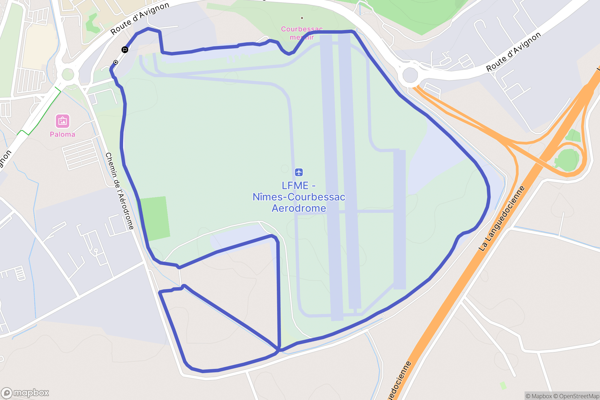 Nîmes : carte du parcours de randonnée - France