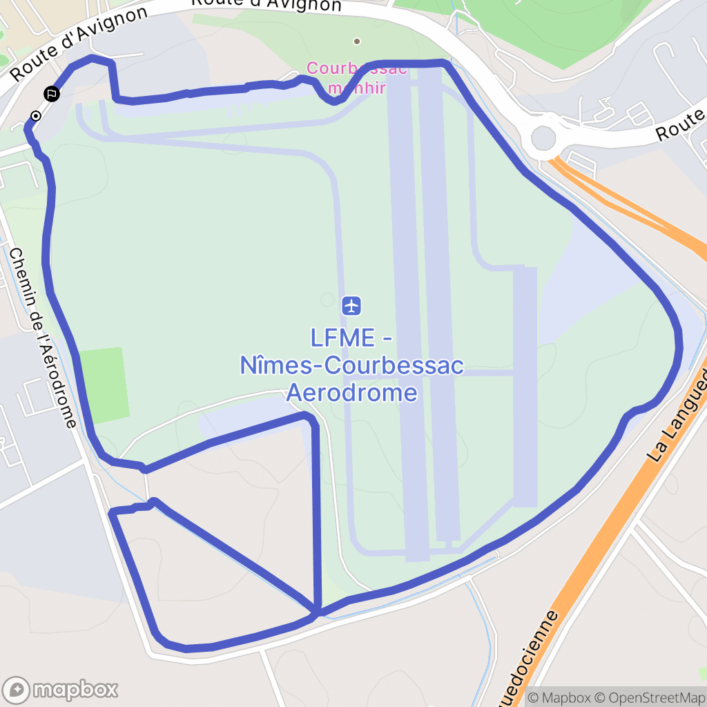 Nîmes : carte du parcours de randonnée - France