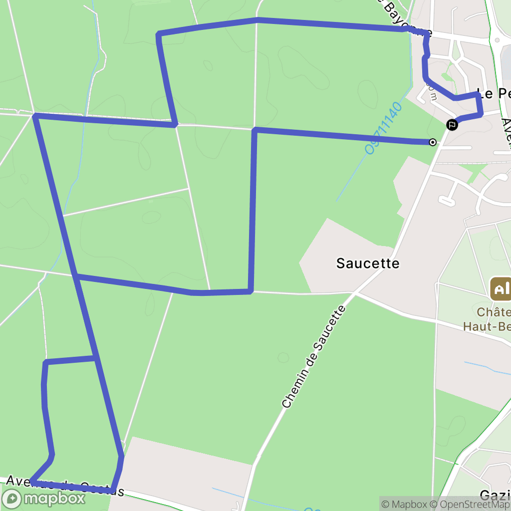 Léognan : carte du parcours de randonnée - France