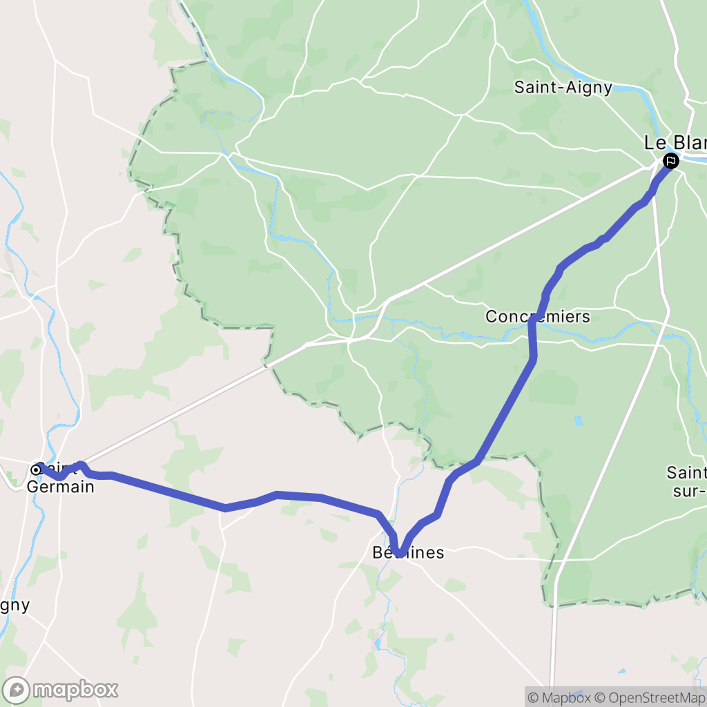 Saint-Savin : carte du parcours de randonnée - France