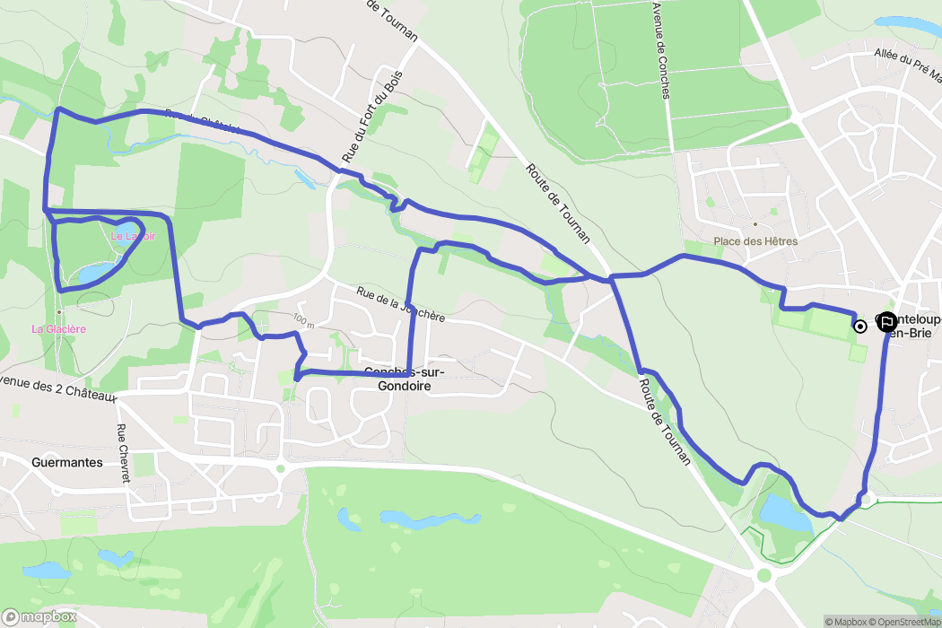 Chanteloup-en-Brie : carte du parcours de randonnée - France