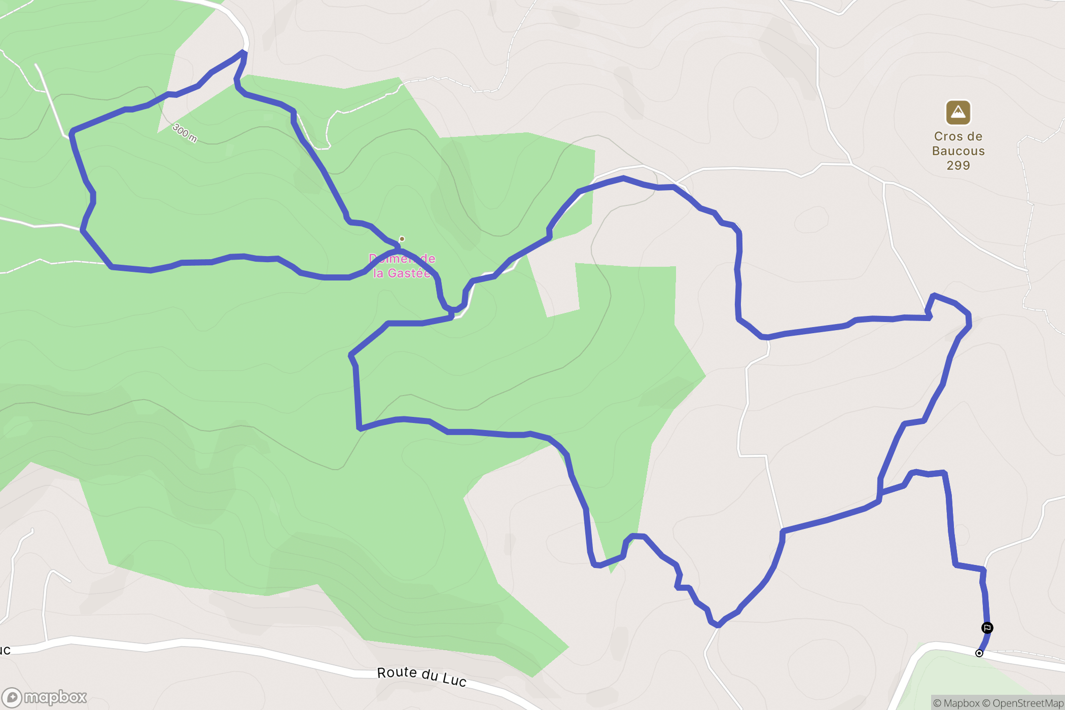Cabasse : carte du parcours de randonnée - France