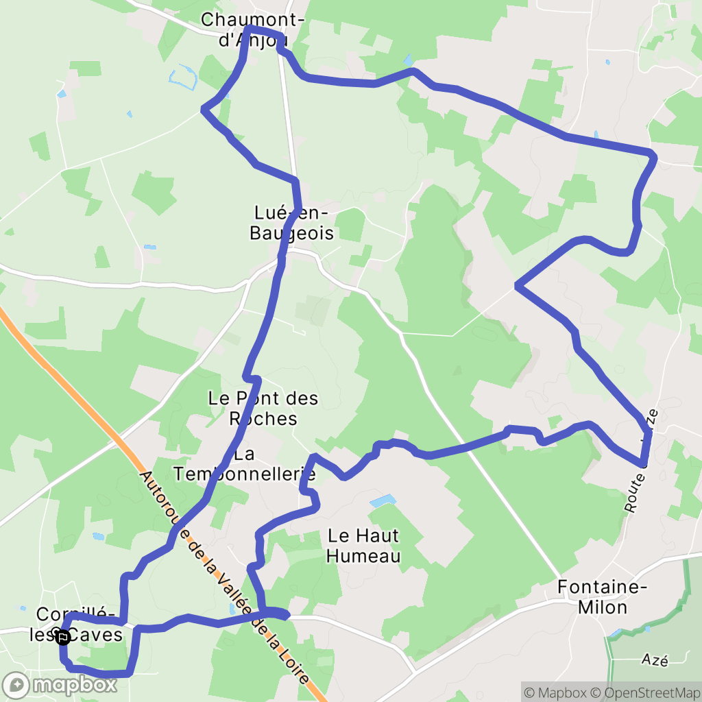 Cornillé-les-Caves : carte du parcours de randonnée - France