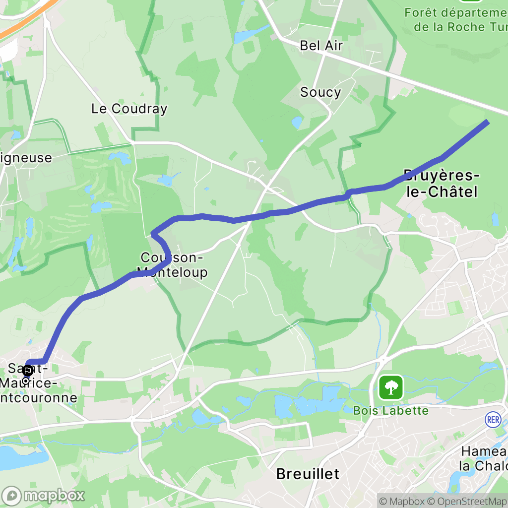 Saint-Maurice-Montcouronne : carte du parcours de randonnée - France
