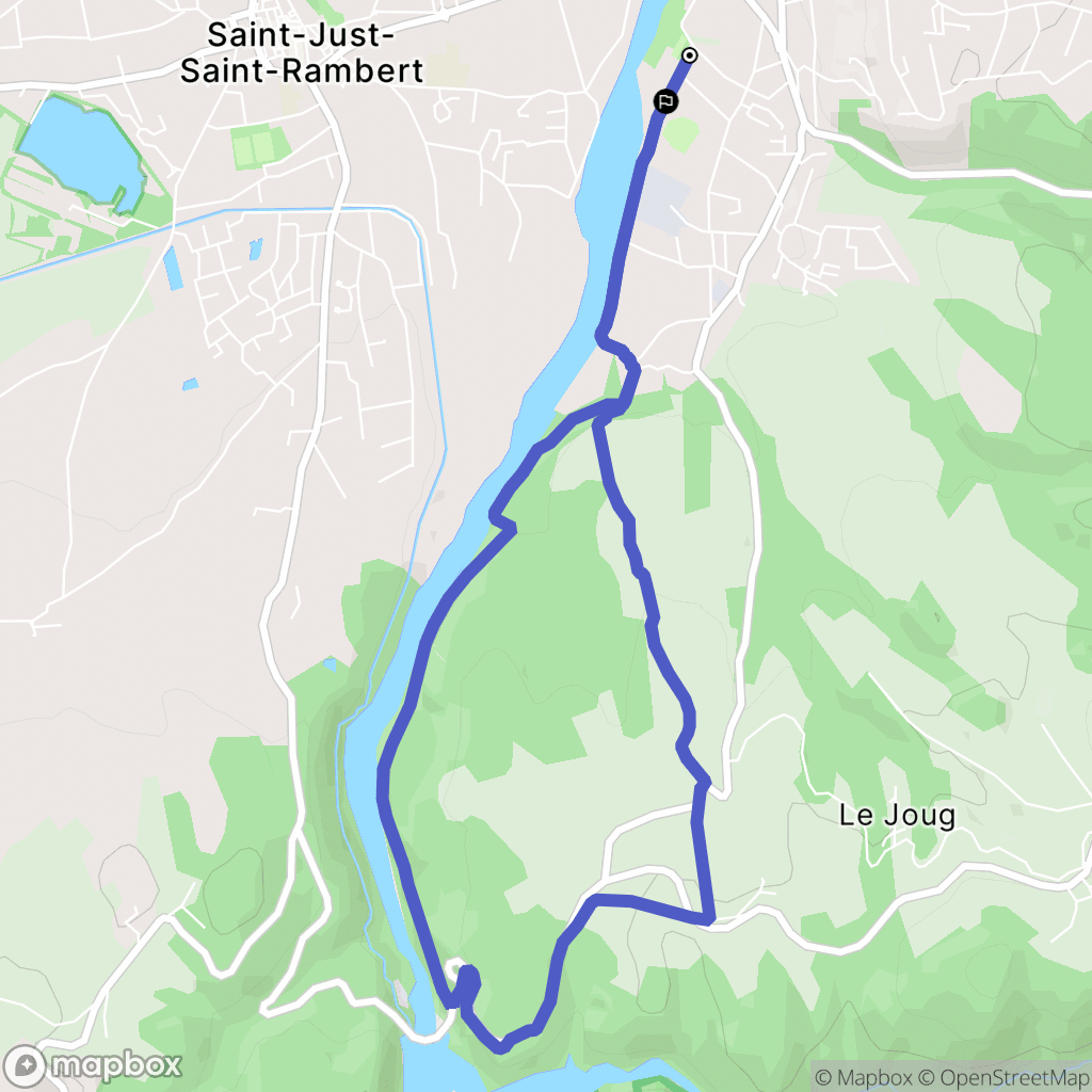 Saint-Just-Saint-Rambert : carte du parcours de randonnée - France