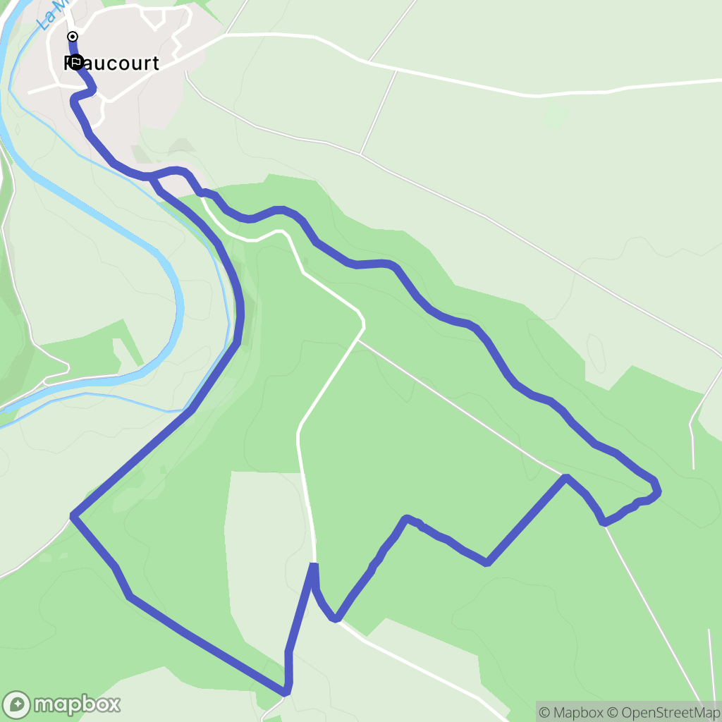 Riaucourt : carte du parcours de randonnée - France