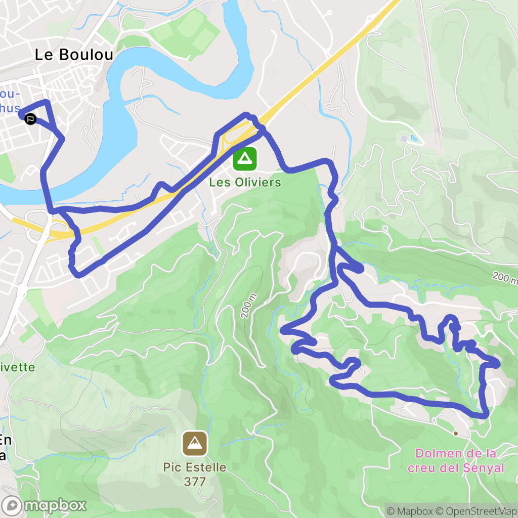 Le Boulou : carte du parcours de randonnée - France