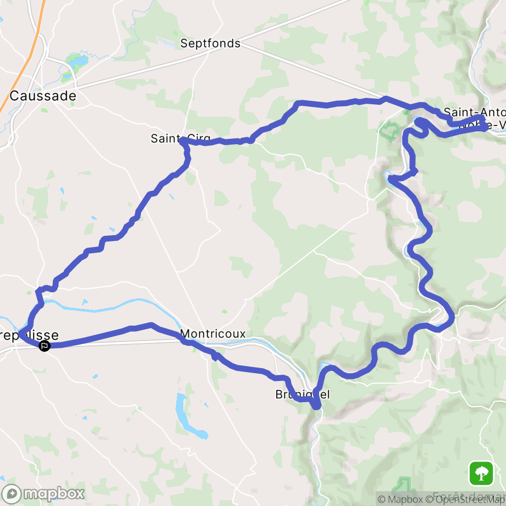 Nègrepelisse : carte du parcours de randonnée - France