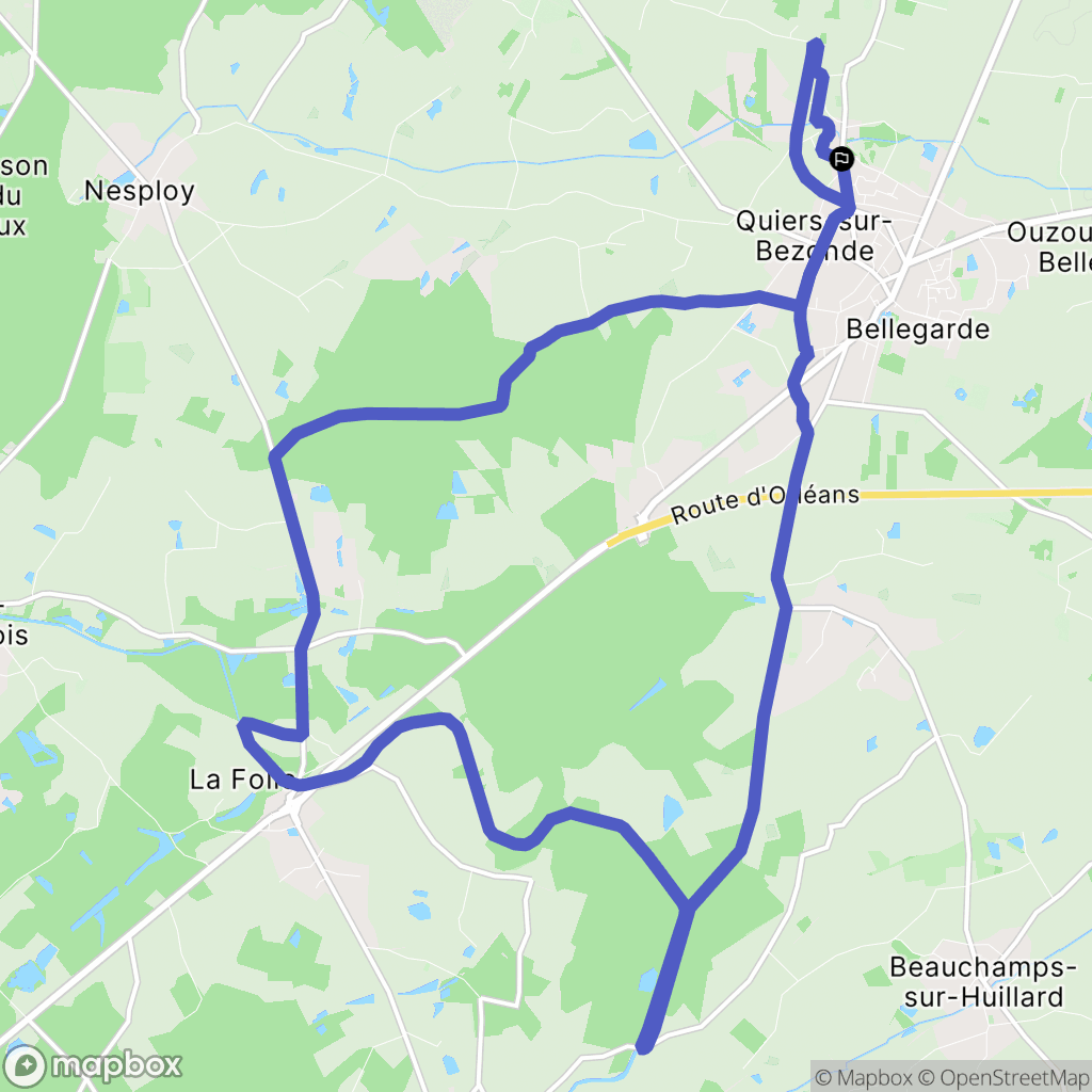 Quiers-sur-Bezonde : carte du parcours de randonnée - France