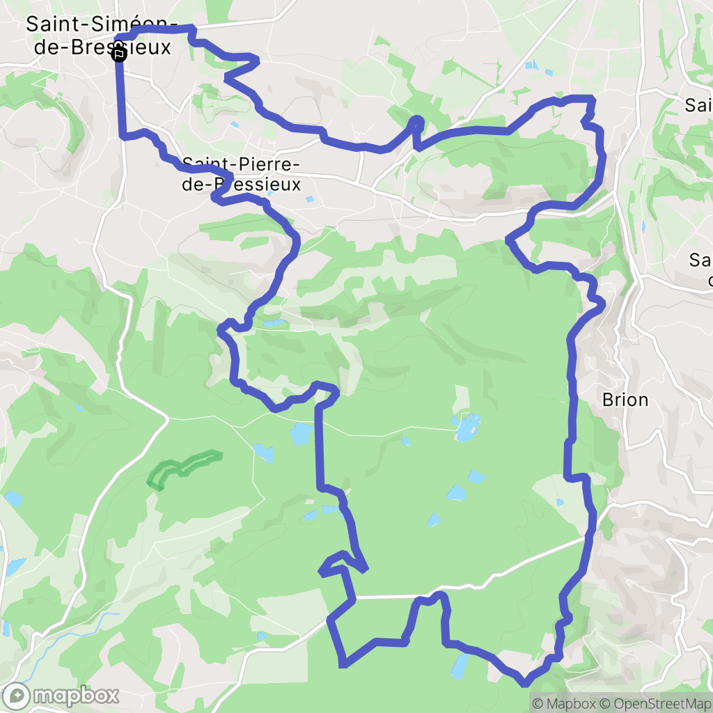 Saint-Siméon-de-Bressieux : carte du parcours de randonnée - France