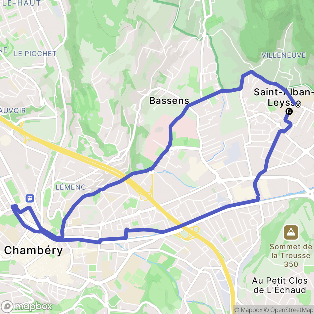 Saint-Alban-Leysse : carte du parcours de randonnée - France