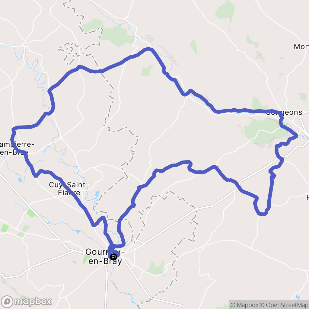 Gournay-en-Bray : carte du parcours de randonnée - France