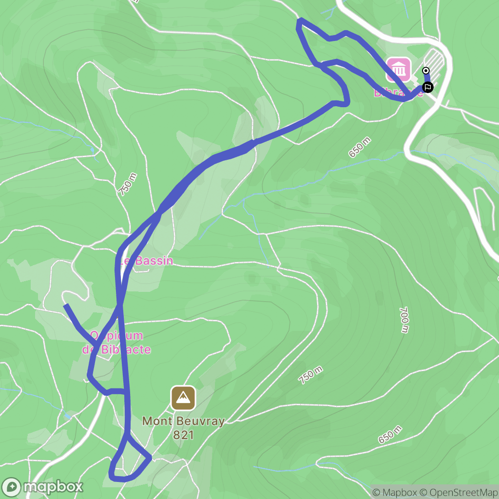 Saint-Léger-sous-Beuvray : carte du parcours de randonnée - France