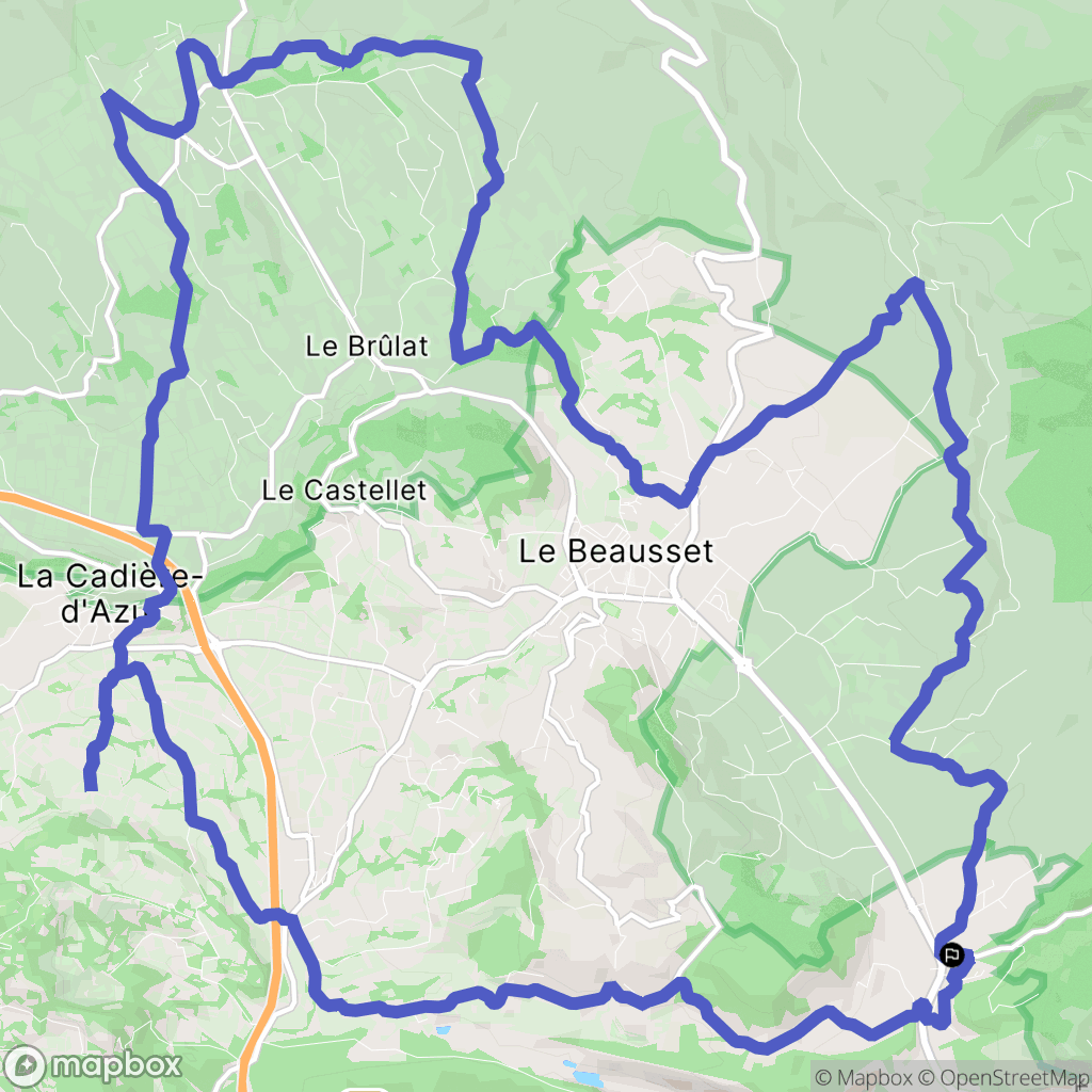 Évenos : carte du parcours de randonnée - France