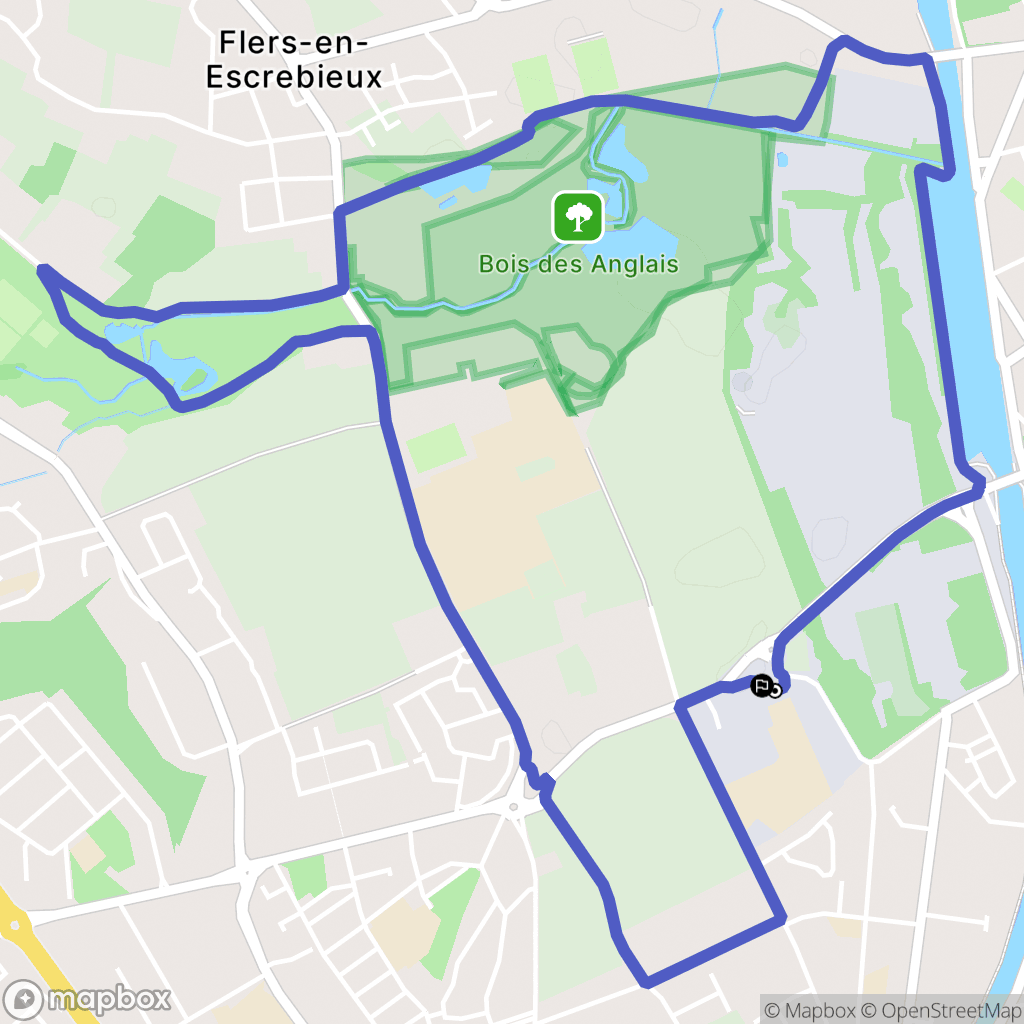 Douai : carte du parcours de randonnée - France