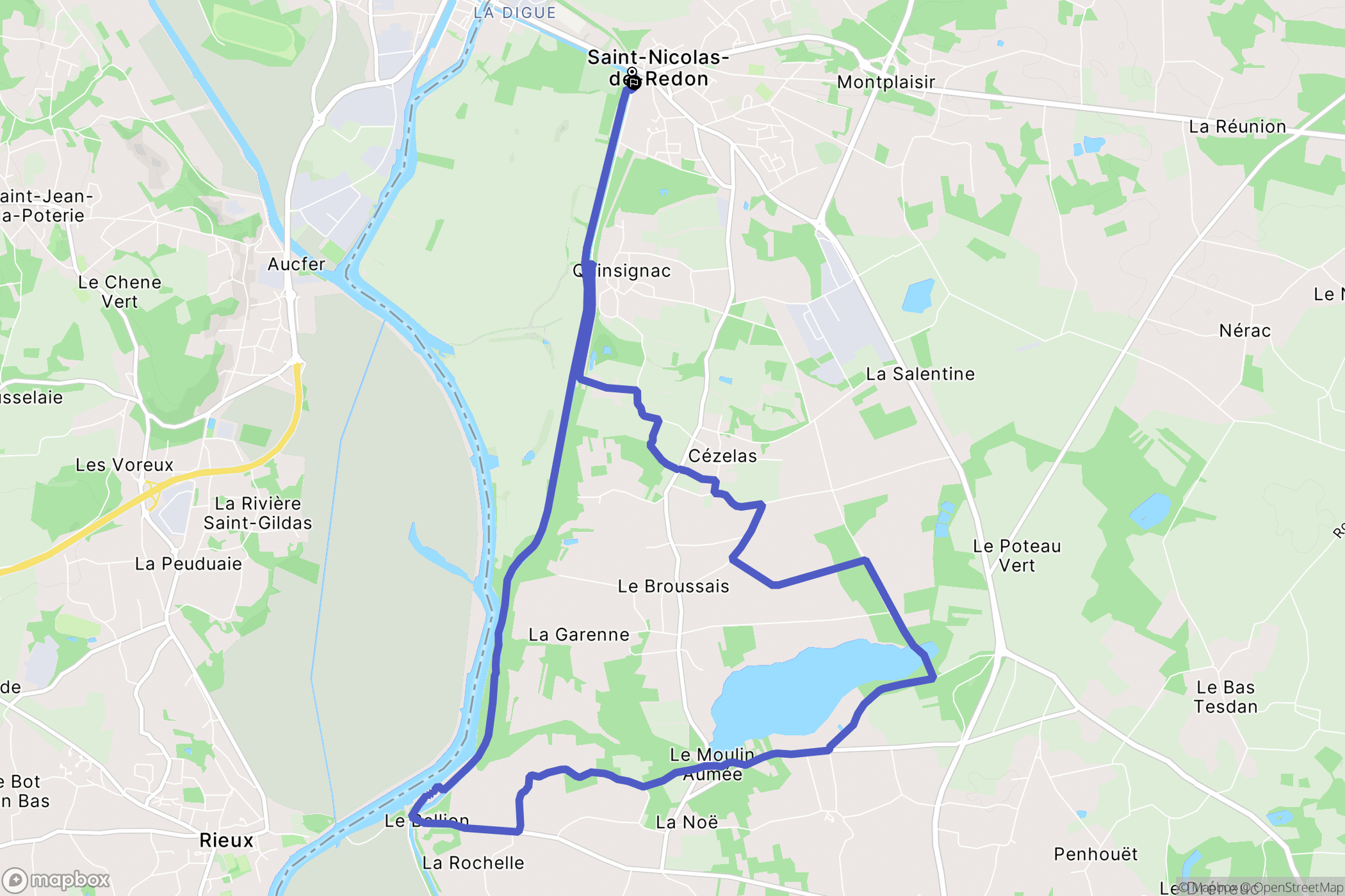 Saint-Nicolas-de-Redon : carte du parcours de randonnée - France