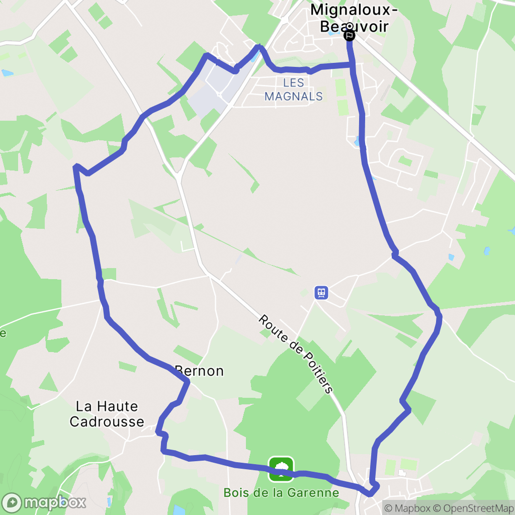 Mignaloux-Beauvoir : carte du parcours de randonnée - France