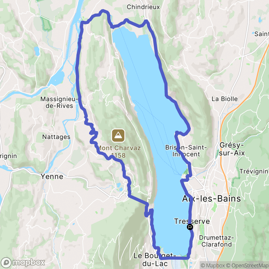 Tresserve : carte du parcours de randonnée - France