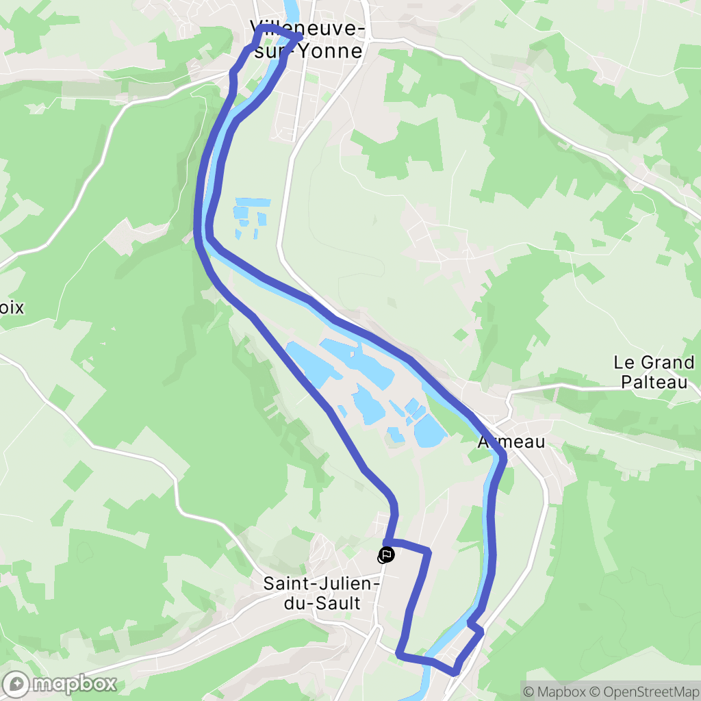 Saint-Julien-du-Sault : carte du parcours de randonnée - France