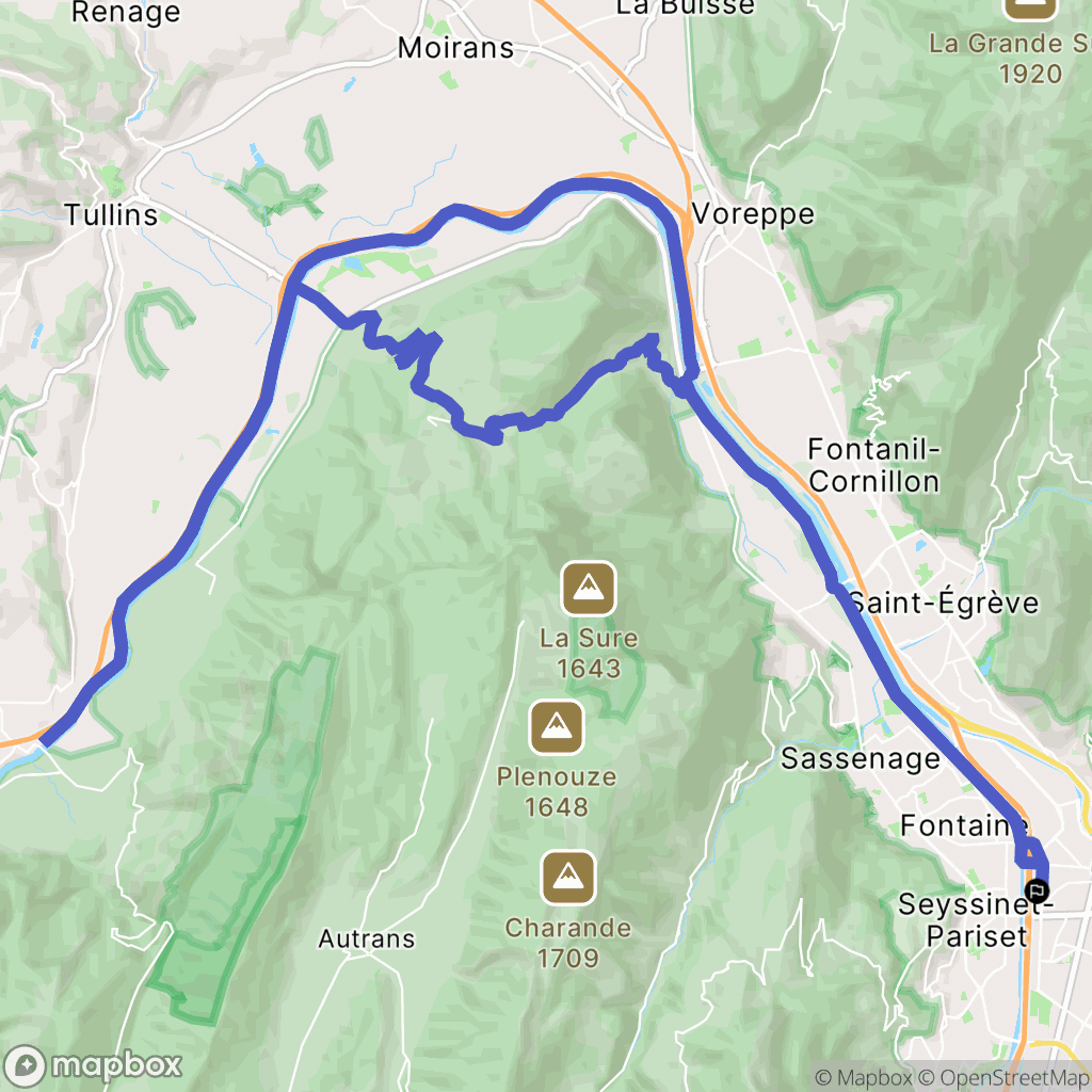 Grenoble : carte du parcours de randonnée - France