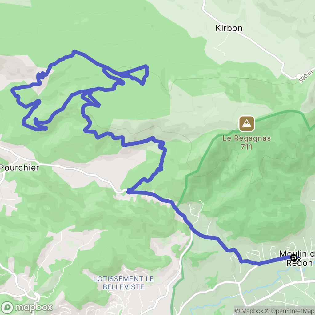 Auriol : carte du parcours de randonnée - France