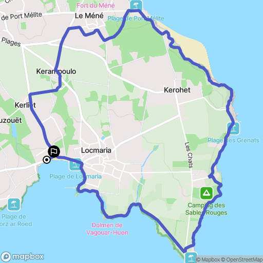 Groix : carte du parcours de randonnée - France