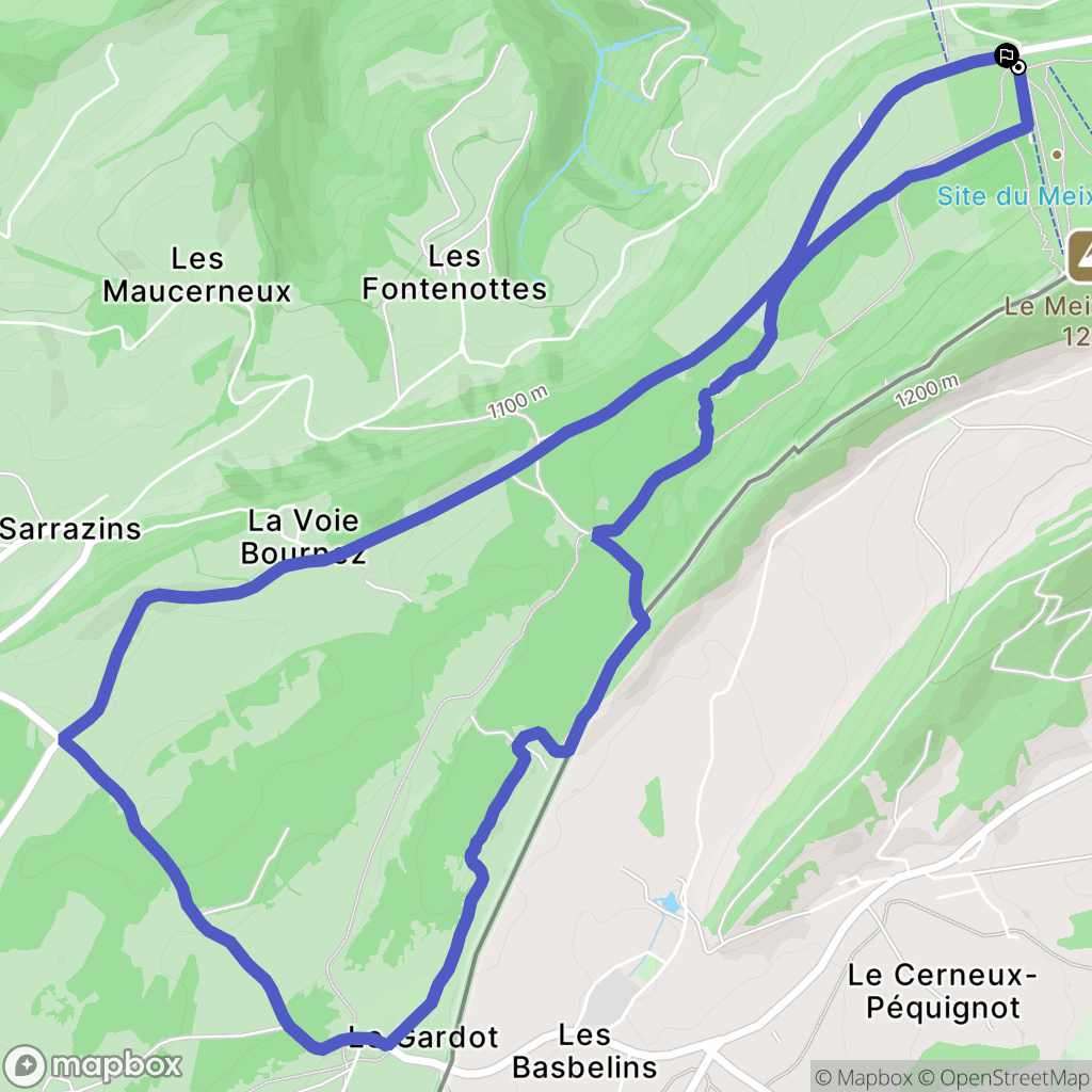 Montlebon : carte du parcours de randonnée - France