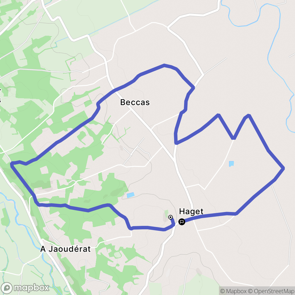 Haget : carte du parcours de randonnée - France