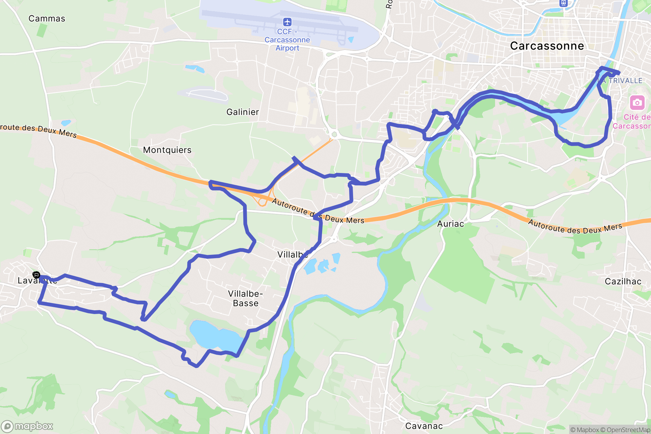 Lavalette : carte du parcours de randonnée - France