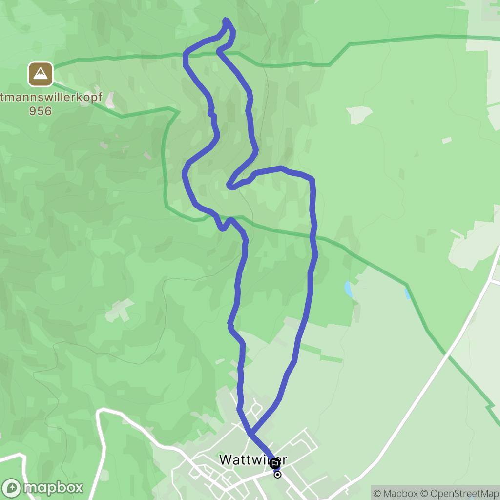Wattwiller : carte du parcours de randonnée - France