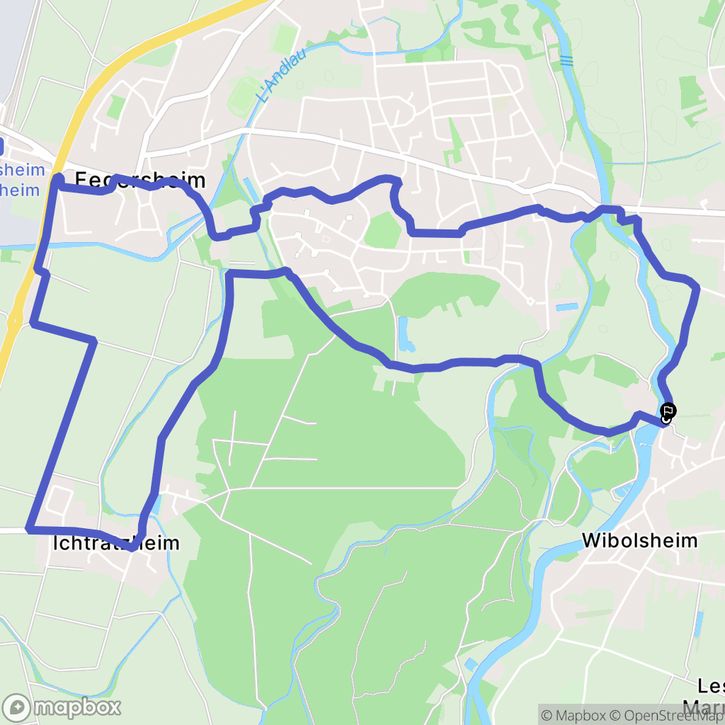 Eschau : carte du parcours de randonnée - France