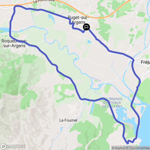 Puget-sur-Argens : carte du parcours de randonnée - France