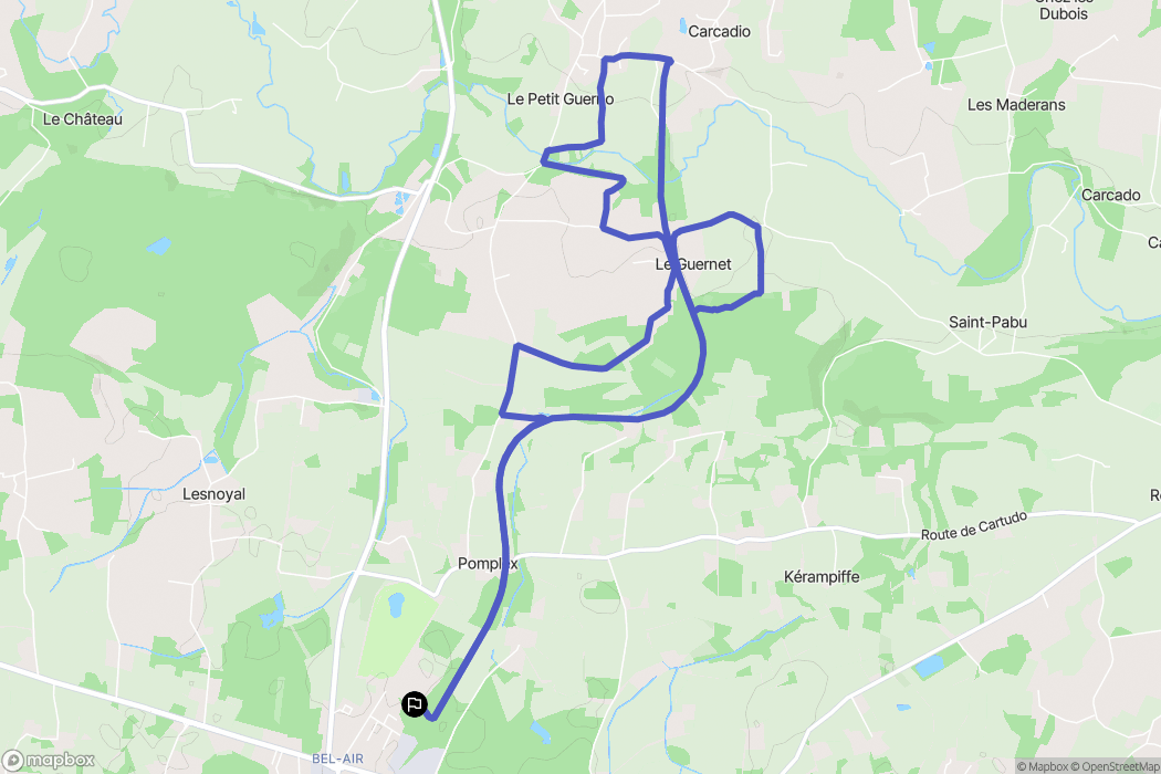 Questembert : carte du parcours de randonnée - France